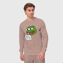 Костюм хлопковый мужской Pepe feels good man, цвет: пыльно-розовый — фото 2