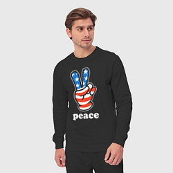 Костюм хлопковый мужской USA peace, цвет: черный — фото 2