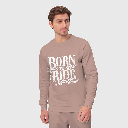 Мужской костюм Born to ride - рожденный ездить / Пыльно-розовый – фото 3