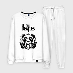 Костюм хлопковый мужской The Beatles - rock panda, цвет: белый
