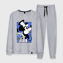 Костюм хлопковый мужской Микки за штурвалом, цвет: меланж