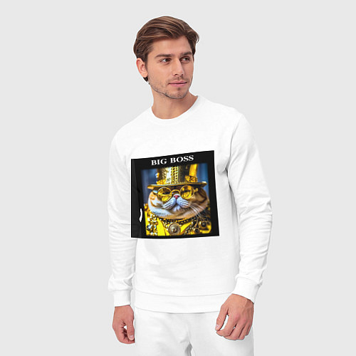 Мужской костюм Рыжий кот барон в стиле стимпанк: big boss / Белый – фото 3