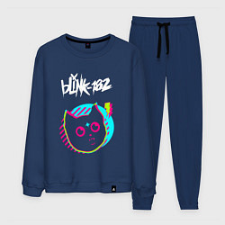 Костюм хлопковый мужской Blink 182 rock star cat, цвет: тёмно-синий