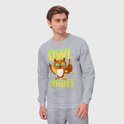 Мужской костюм Owl right - каламбур отлично / Меланж – фото 3