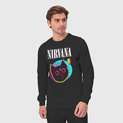 Костюм хлопковый мужской Nirvana rock star cat, цвет: черный — фото 2