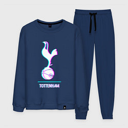 Костюм хлопковый мужской Tottenham FC в стиле glitch, цвет: тёмно-синий