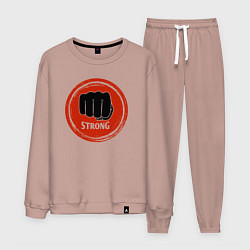 Костюм хлопковый мужской MMA strong, цвет: пыльно-розовый