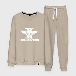 Костюм хлопковый мужской Helldivers 2: Logo, цвет: миндальный
