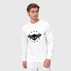 Костюм хлопковый мужской Helldivers 2: Stars Logo, цвет: белый — фото 2