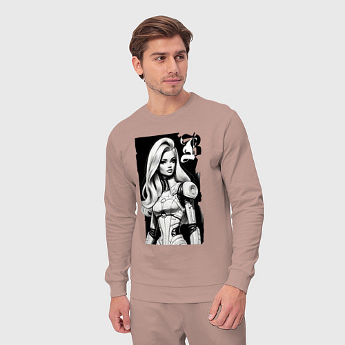 Мужской костюм Barbie - sketch ai art / Пыльно-розовый – фото 3