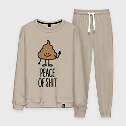 Костюм хлопковый мужской Peace of shit, цвет: миндальный