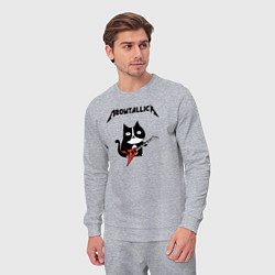Костюм хлопковый мужской Meowtallica cat, цвет: меланж — фото 2