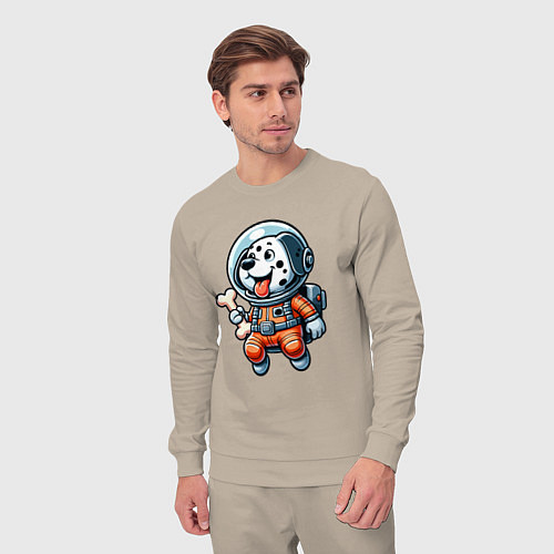 Мужской костюм Dalmatian cosmonaut puppy with a bone / Миндальный – фото 3