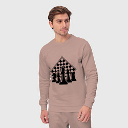 Костюм хлопковый мужской The chessboard, цвет: пыльно-розовый — фото 2