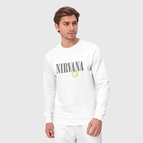 Мужской костюм Nirvana logo smile / Белый – фото 3
