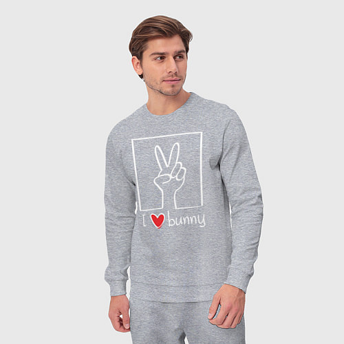 Мужской костюм I love bunny / Меланж – фото 3