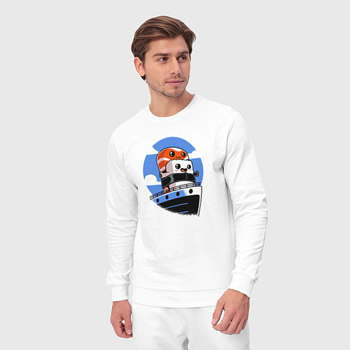 Мужской костюм Вкусная суши-любовь на Титанике / Белый – фото 3