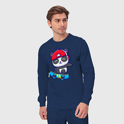 Костюм хлопковый мужской Panda skater, цвет: тёмно-синий — фото 2
