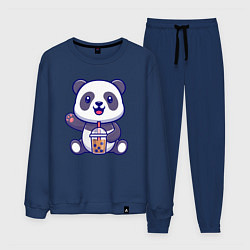 Костюм хлопковый мужской Панда привет, цвет: тёмно-синий