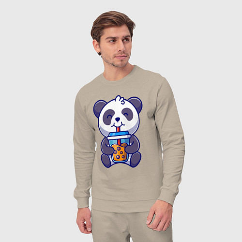 Мужской костюм Drinking panda / Миндальный – фото 3