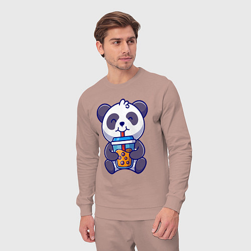 Мужской костюм Drinking panda / Пыльно-розовый – фото 3