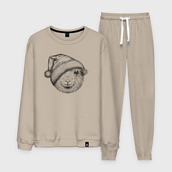 Костюм хлопковый мужской Новогодняя овечка, цвет: миндальный