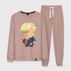 Костюм хлопковый мужской Мистер Трамп, цвет: пыльно-розовый