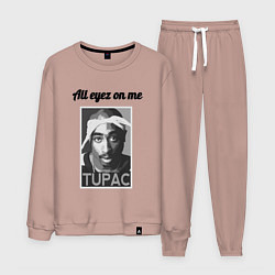 Костюм хлопковый мужской 2pac Art All eayz on me, цвет: пыльно-розовый