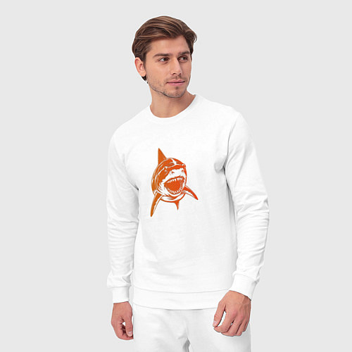 Мужской костюм Оранжевая акула / Белый – фото 3
