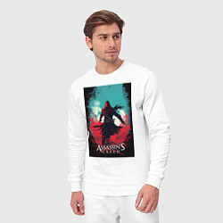 Костюм хлопковый мужской Assassins creed red blue abstract, цвет: белый — фото 2