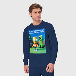Костюм хлопковый мужской Bart and Creeper - collaboration ai art, цвет: тёмно-синий — фото 2