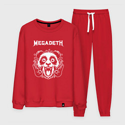 Костюм хлопковый мужской Megadeth rock panda, цвет: красный