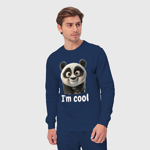 Мужской костюм Крутая панда cool / Тёмно-синий – фото 3