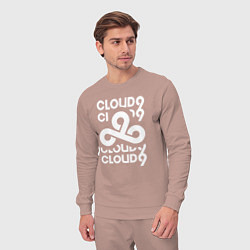 Костюм хлопковый мужской Cloud9 - in logo, цвет: пыльно-розовый — фото 2