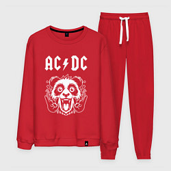 Костюм хлопковый мужской AC DC rock panda, цвет: красный