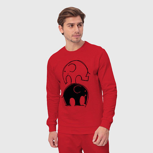 Мужской костюм Cute elephants / Красный – фото 3