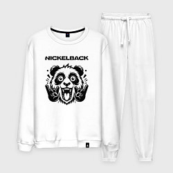 Костюм хлопковый мужской Nickelback - rock panda, цвет: белый