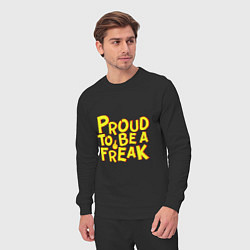 Костюм хлопковый мужской Proud to be a freak, цвет: черный — фото 2