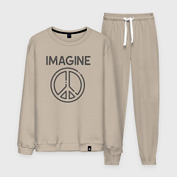 Костюм хлопковый мужской Peace imagine, цвет: миндальный