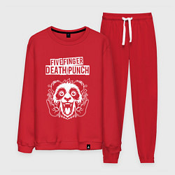 Костюм хлопковый мужской Five Finger Death Punch rock panda, цвет: красный