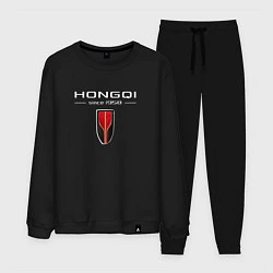 Костюм хлопковый мужской Hongqi - logo, цвет: черный