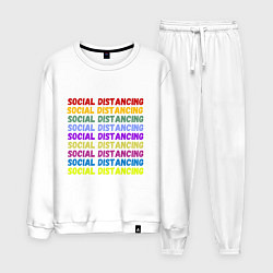 Костюм хлопковый мужской Social distancing - социальная дистанция, цвет: белый