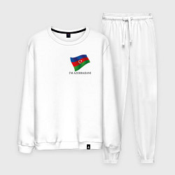 Костюм хлопковый мужской Im Azerbaijani - motto, цвет: белый
