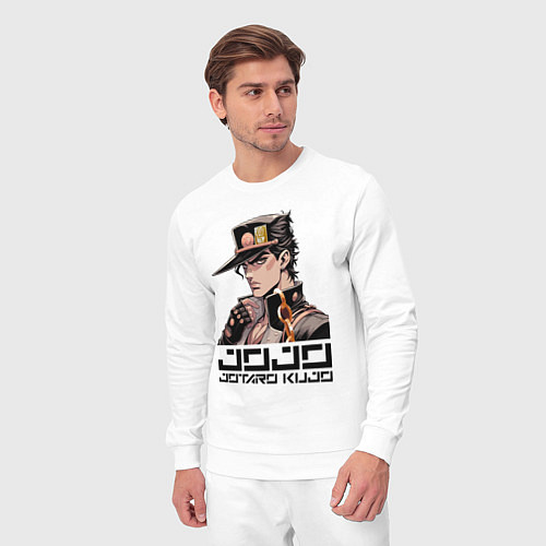 Мужской костюм Jotaro Kujo - Jojo ai art / Белый – фото 3