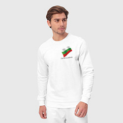 Костюм хлопковый мужской Im Bulgarian - motto, цвет: белый — фото 2