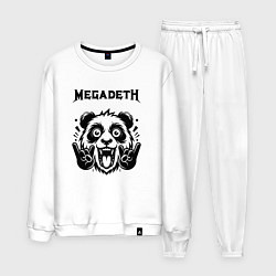 Костюм хлопковый мужской Megadeth - rock panda, цвет: белый