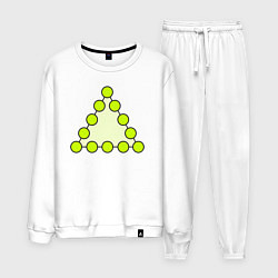 Костюм хлопковый мужской Треугольник из кругов, цвет: белый