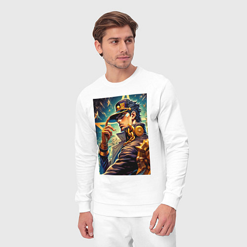 Мужской костюм Джотаро Куджо - fantasy ai art / Белый – фото 3