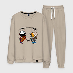 Костюм хлопковый мужской Лунная гонка, цвет: миндальный