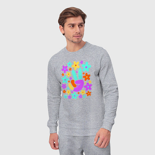 Мужской костюм Flower peace / Меланж – фото 3